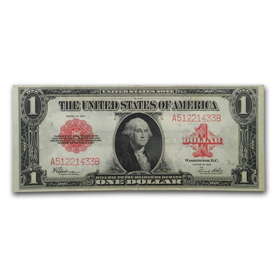 1923 $1.00 United States Note Red Seal XF 1923 $1.00 United States Note Red Seal XF